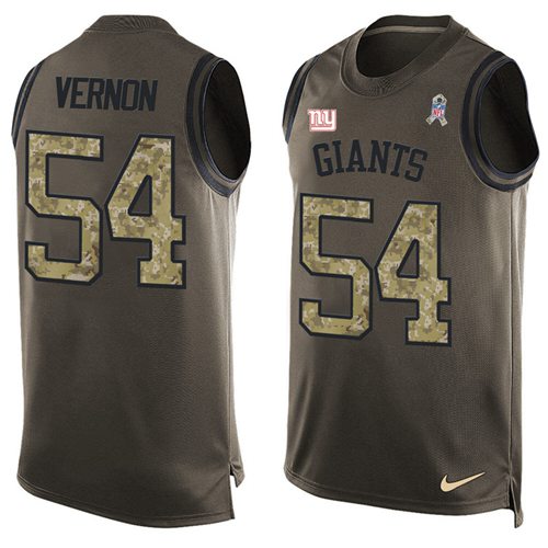 Nike Giants #54 Olivier Vernon Green Men's Stitched NFL Limited Salute To Service Tank Top Jersey - Click Image to Close